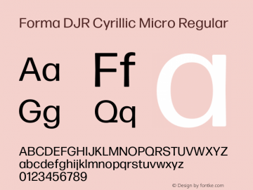 Forma DJR Cyrillic Micro Regular Version 2.0图片样张