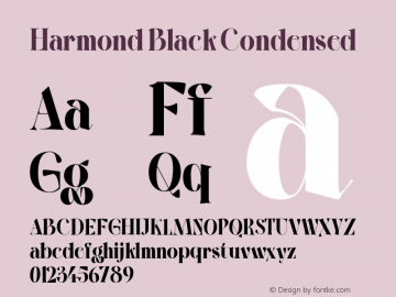 Harmond-BlackCondensed Version 1.001;Fontself Maker 3.5.4图片样张