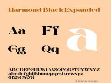 Harmond-BlackExpanded Version 1.001;Fontself Maker 3.5.4图片样张