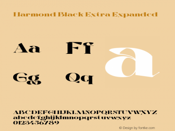 Harmond-BlackExtraExpanded Version 1.001;Fontself Maker 3.5.4图片样张