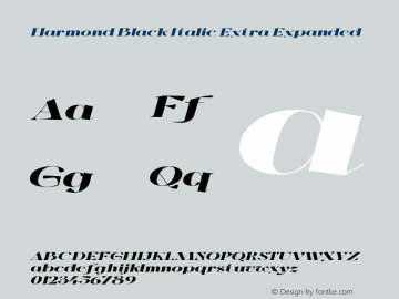 Harmond-BlackItaExtExp Version 1.001;Fontself Maker 3.5.4图片样张