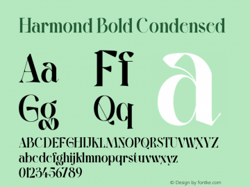 Harmond-BoldCondensed Version 1.001;Fontself Maker 3.5.4图片样张