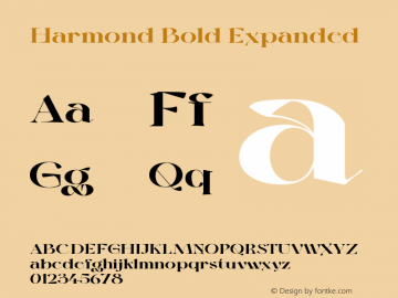 Harmond-BoldExpanded Version 1.001;Fontself Maker 3.5.4图片样张