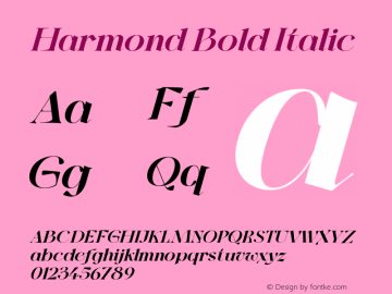 Harmond-BoldItalic Version 1.001;Fontself Maker 3.5.4图片样张