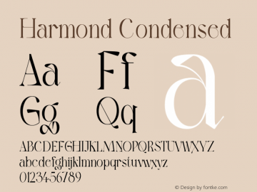 Harmond-Condensed Version 1.001;Fontself Maker 3.5.4图片样张