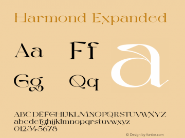 Harmond-Expanded Version 1.001;Fontself Maker 3.5.4图片样张