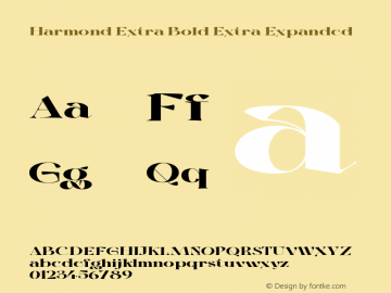 Harmond-ExtBdExtExp Version 1.001;Fontself Maker 3.5.4图片样张