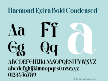 Harmond-ExtraBoldCondensed Version 1.001;Fontself Maker 3.5.4图片样张