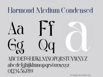 Harmond-MediumCondensed Version 1.001;Fontself Maker 3.5.4图片样张