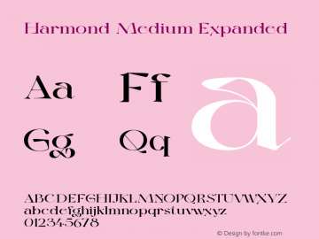 Harmond-MediumExpanded Version 1.001;Fontself Maker 3.5.4图片样张