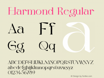 Harmond-Regular Version 1.001;Fontself Maker 3.5.4图片样张