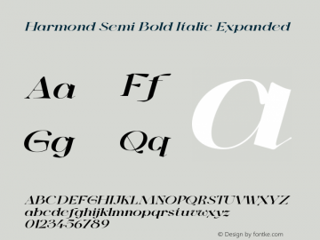Harmond-SemBdItaExp Version 1.001;Fontself Maker 3.5.4图片样张