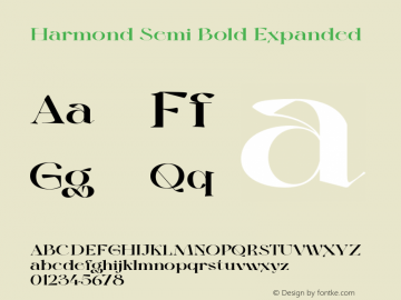 Harmond-SemiBoldExpanded Version 1.001;Fontself Maker 3.5.4图片样张