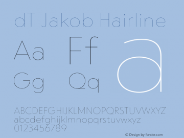 dT Jakob Hairline Version 1.00图片样张