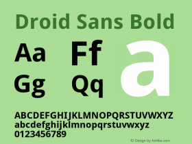 Droid Sans Bold Version 1.00 build 113; build 20120113图片样张