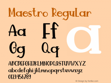 Maestro Version 1.00;September 14, 2020;FontCreator 11.5.0.2430 64-bit图片样张
