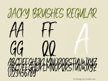 Jacky Brushes Version 1.00;November 15, 2021;FontCreator 13.0.0.2683 64-bit图片样张