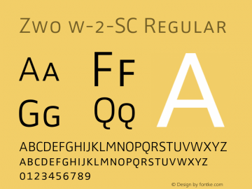 Zwo w-2-SC Regular 4.313 Font Sample