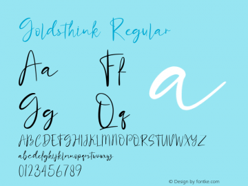 Goldsthink Version 1.00;August 25, 2022;FontCreator 13.0.0.2630 64-bit图片样张