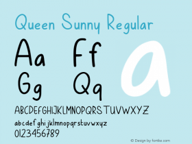 Queen Sunny Version 1.00;May 20, 2022;FontCreator 13.0.0.2630 64-bit图片样张