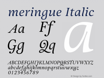 meringue-Italic Version 1.000图片样张