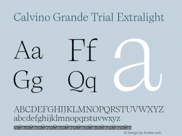 Calvino Grande Trial Extralight Version 1.000图片样张