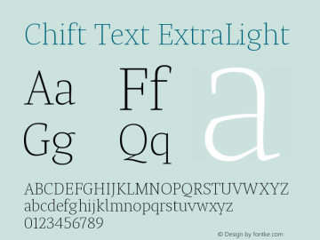 ChiftText-ExtraLight Version 1.000图片样张