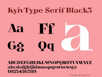 KyivType Serif Black3 Version 1.001图片样张