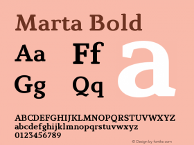 Marta-Bold Version 1.000 2012 initial release图片样张