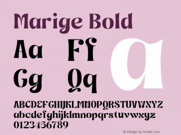 Marige Bold Version 1.000图片样张