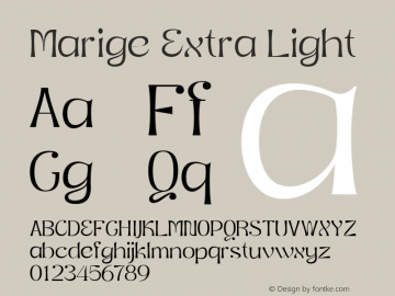 Marige Extra Light Version 1.000图片样张