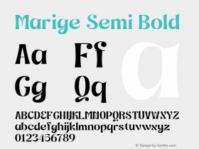 Marige Semi Bold Version 1.000图片样张