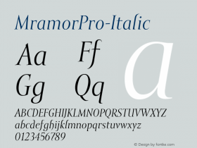 ☞Mramor Pro Italic Version 001.001;com.myfonts.storm.mramor-pro.italic.wfkit2.3UWc图片样张