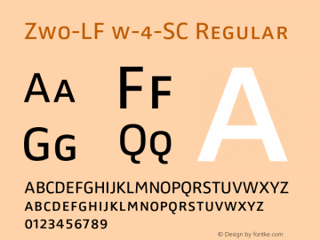 Zwo-LF w-4-SC Regular 4.313 Font Sample