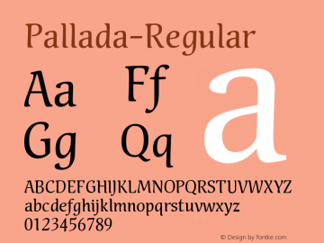 ☞Pallada Regular Version 1.000 2008 initial release;com.myfonts.paratype.pallada.regular.wfkit2.32zW图片样张