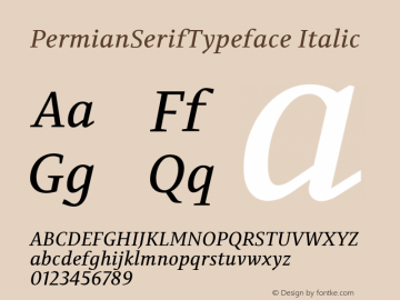PermianSerifTypeface-Italic Version 1.000图片样张