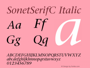 SonetSerifC-Italic 001.000图片样张