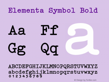 Elementa Symbol Bold 001.000 Font Sample