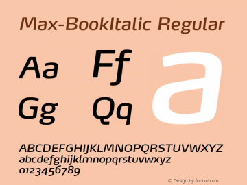 Max-BookItalic Regular 4.460图片样张