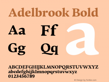 Adelbrook Bold Version 1.000图片样张