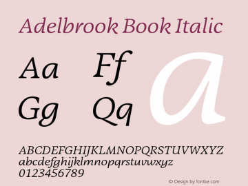 Adelbrook Book Italic Version 1.000图片样张