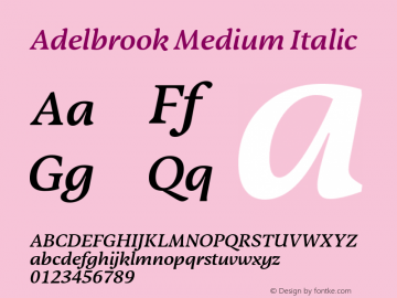 Adelbrook Medium Italic Version 1.000图片样张