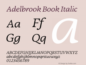 Adelbrook Book Italic Version 1.000图片样张