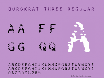 Burokrat Three Regular 001.000 Font Sample