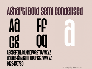 Agharti Bold Semi Condensed Version 1.000;FEAKit 1.0图片样张