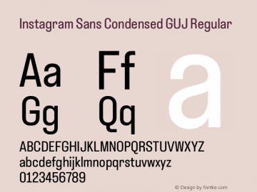 Instagram Sans Condensed GUJ Regular Version 1.000; ttfautohint (v1.8.4)图片样张