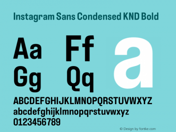 Instagram Sans Condensed KND Bold Version 1.000; ttfautohint (v1.8.4)图片样张
