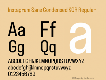 Instagram Sans Condensed KOR Regular Version 1.002图片样张