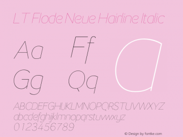LT Flode Neue Hairline Italic Version 1.000图片样张