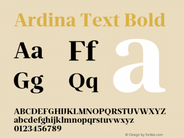 Ardina Text Bold Version 1.001;PS 001.001;hotconv 1.0.70;makeotf.lib2.5.58329图片样张